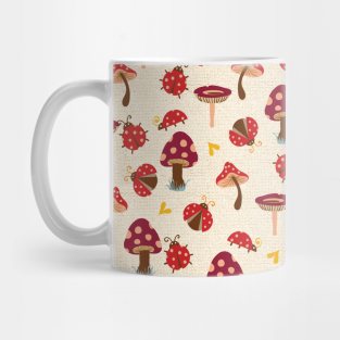 Red Mushrooms and Lady Bugs Mug